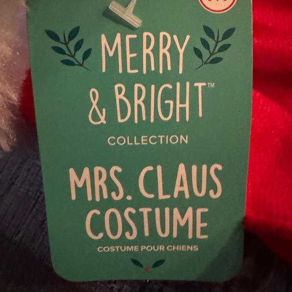 NWT Dog Costume Christmas Mrs. Claus Red White Rhinestones Bling Size Medium - Picture 4 of 7